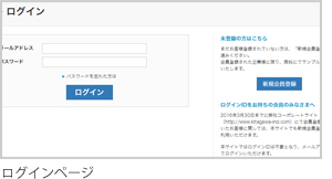 ログインページ